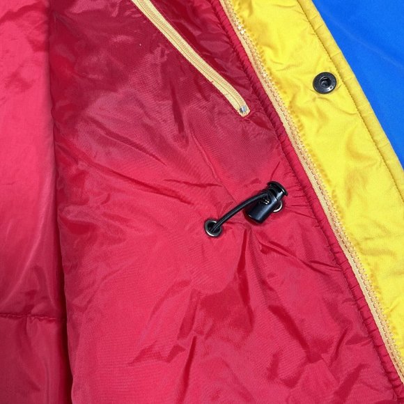 L.L. Bean Boys Penobscot Parka Jacket Size L 14/16‎ Blue Yellow Zip Snap Pockets - Picture 10 of 16